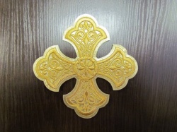 Крест 1 УЗОРНЫЙ лаке золото,14,5 -16 см Крест 1 УЗОРНЫЙ лаке золото,14,5 -16 см
