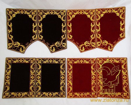 Скрижали бордо, красные, бархат вышивка