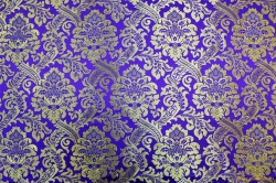Парча ПП ЭДЕМ фиолетовый с золотом, шир. 150см. Павловский Посад,