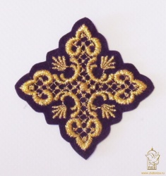 Крест 4 СЕТКА, фиолетовый с золотом,6-7 см Крест 4 СЕТКА, фиолетовый с золотом,6-7 см