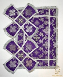 Покровцы парча, фиолетовые с серебром