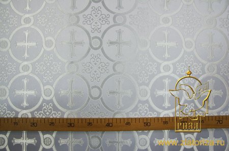 Шелк КОРИНФ, белый с серебром, шир. 165 см