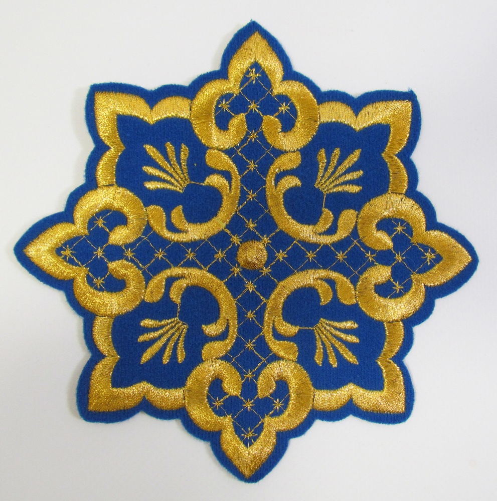 Набор крестов, иерейский, АЖУРНЫЙ, синий с золотом, 14 шт