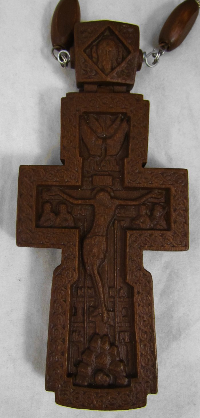 Крест протоиерейский наградной ручная работа резной (береза) тонированный