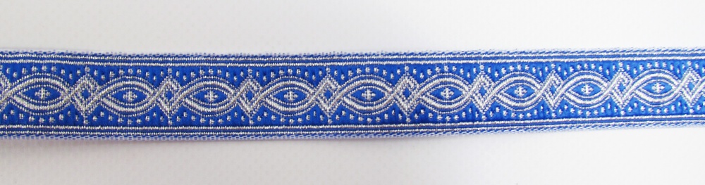 Галун КОСТРОМА, синий с серебром, шир. 2,2 см, РА