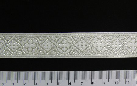 Галун ЗЛАТОУСТ, белый со светлым серебром, шир. 2,3 см, ФР