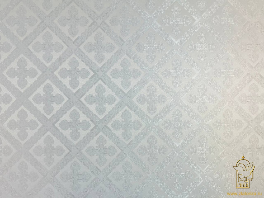 Шелк ПРЕОБРАЖЕНИЕ, белый с серебром, шир. 150 см