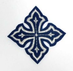 Крест 4 ПРОСТОЙ, синий с серебром,6-7 см Крест 4 ПРОСТОЙ, синий с серебром,6-7 см