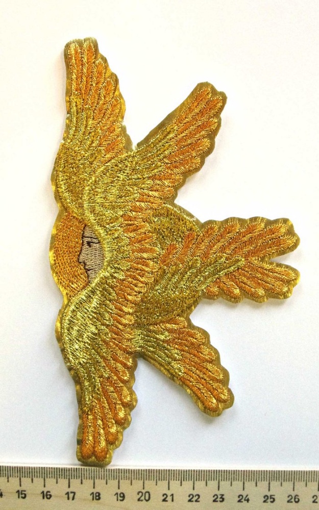 Херувим, профиль правый, лаке золото, h - 17 см, ЛТ