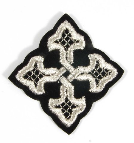 Крест 4 ВЯЗАНЫЙ, черный серебро,6-7 см