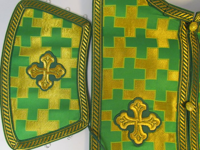 Епитрахиль + поручи, зеленый с золотом, шелк