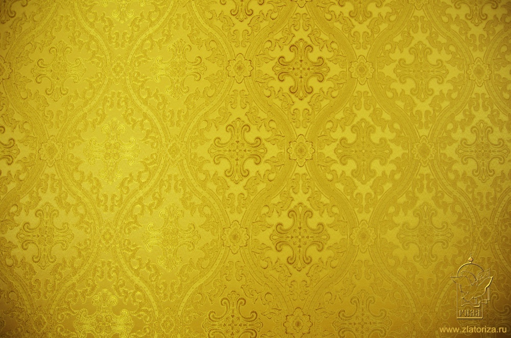 Парча МИТРА, желтая с золотом, шир. 150 см, Рахманово