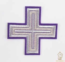 Крест 2 АНДРЕЕВСКИЙ, фиолет с серебром, 10-12 см