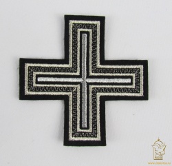 Крест 4 АНДРЕЕВСКИЙ, черный с серебром, 6-7 см