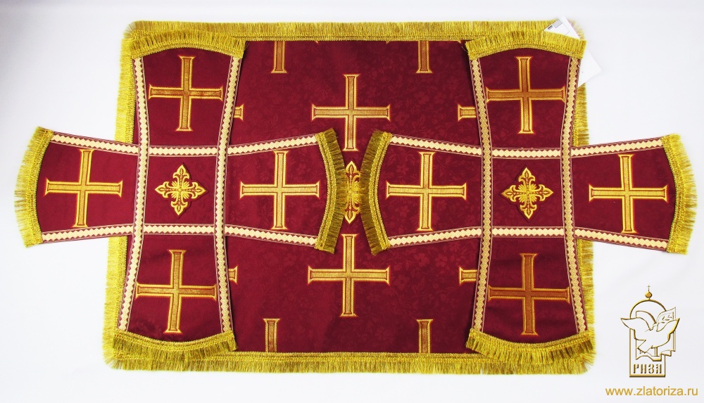 Покровцы парча, бордо с золотом
