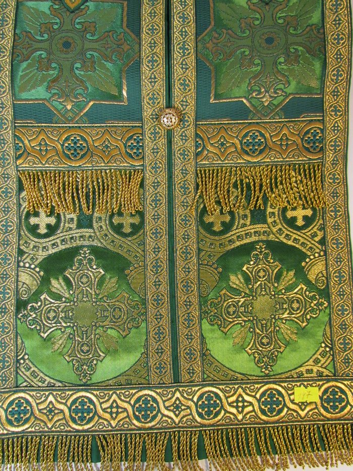 Епитрахиль + поручи, зеленый с золотом, парча
