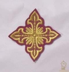 Крест 2 ОСТРЫЙ бордо с золотом,10-12 см