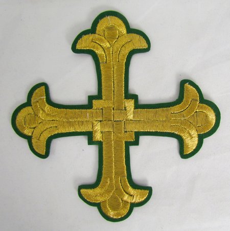 Крест 1 ЛУКОШКО, зеленый с золотом,14,5 -16 см
