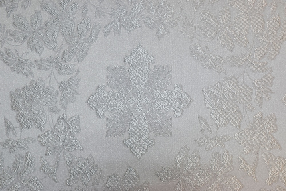 Шелк АЛЕКСАНДРИЯ белый с серебром, шир. 165 см