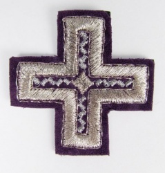 Крест 4 НОВГОРОДСКИЙ КРЕСТ, фиолетовый с серебром,6-7 см