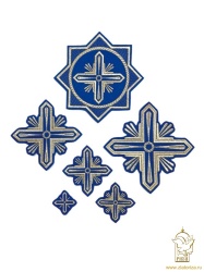 Набор крестов, иерейский, СЕВЕР, синий с серебром, 14 шт