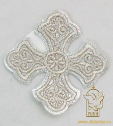 Крест 4 УЗОРНЫЙ лаке серебро,6-7 см
