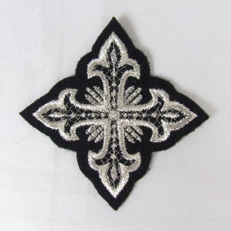 Крест 4 ОСТРЫЙ, черный с серебром,6-7 см