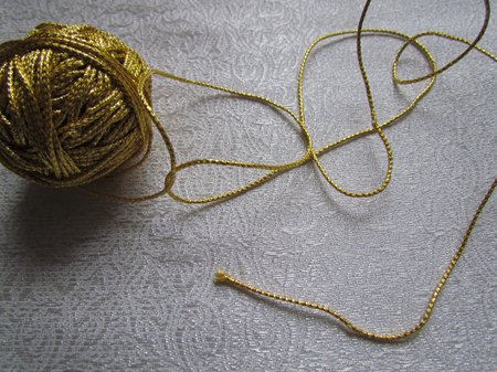 Шнур отделочный, золотой, круглый, 1,5 мм, в мотке 50 м