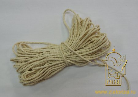 Веревка, х/б, шир. 4 мм, цвет -микс