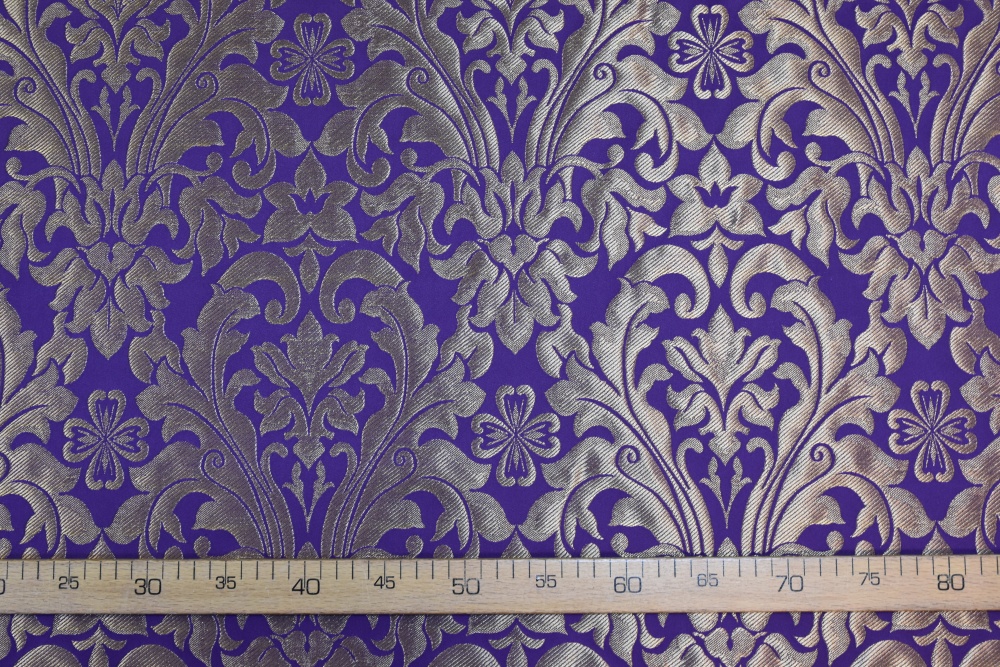 Парча КУПИНА, фиолет с золотом, шир. 155 см