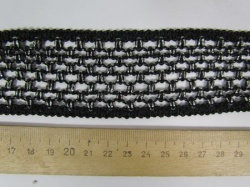 Тесьма черная с серебром