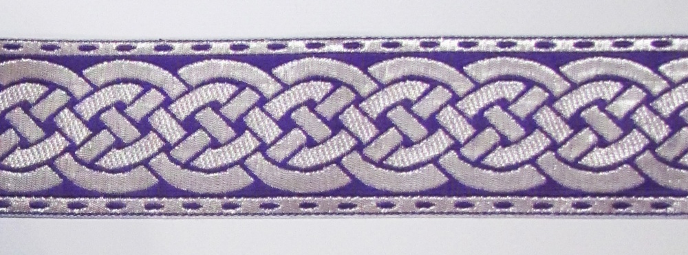 Галун ПЛЕТЕНКА, фиолетовый с серебром, шир. 4 см, РА