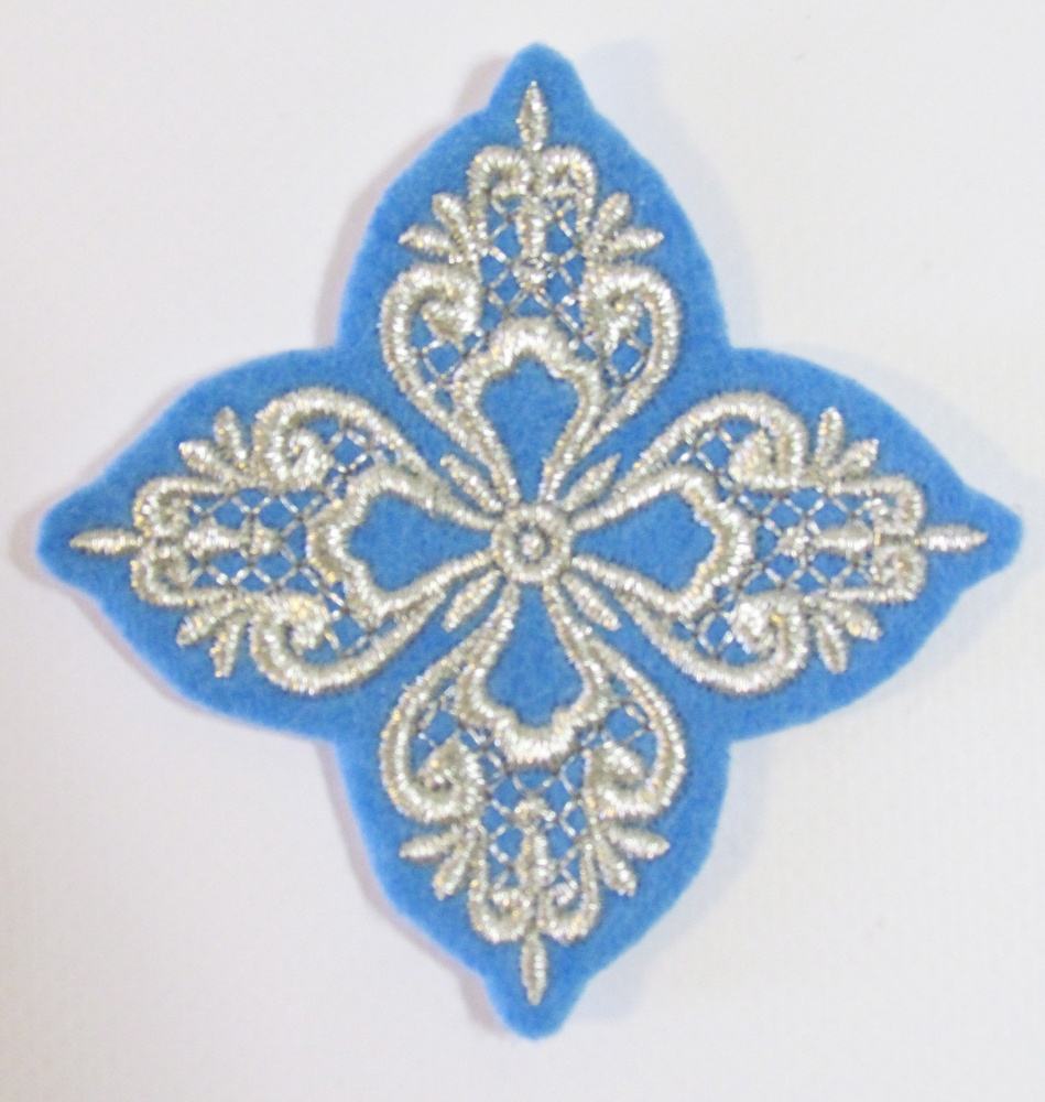 Набор крестов МАРИЯ, требный, голуб. с серебром, 9 шт,