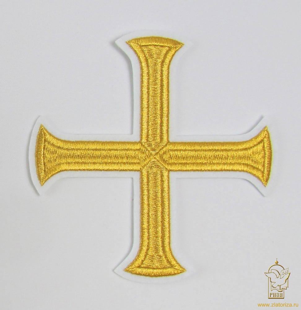 Крест 1 БУЛАТ белый с золотом, 14,5 -16 см
