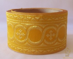 Галун ГОРОХ, желтый с золотом, шир. 6 см, ФР