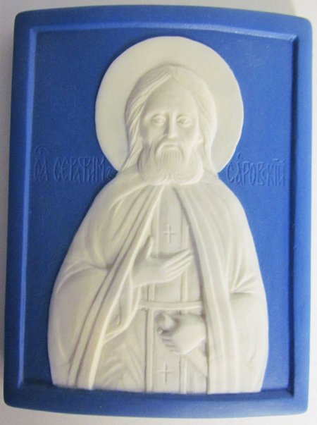 Икона Серафим Саровский святой преподобный, керамика