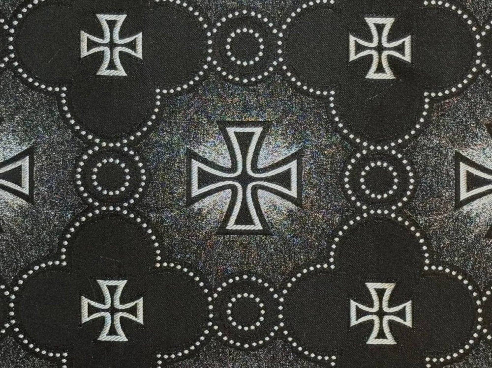 Шелк ФАВОР, черный с серебром, шир. 160 см