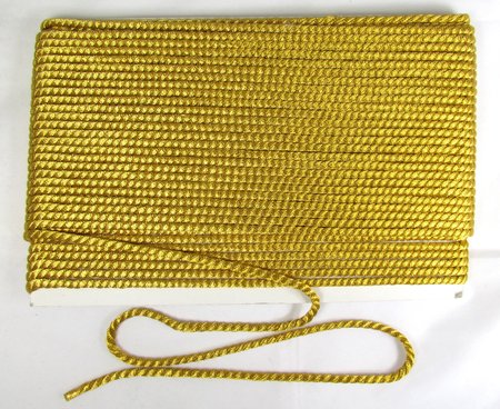 Шнур золото, 5 мм, арт d1035, витой, 33 м в упаковке