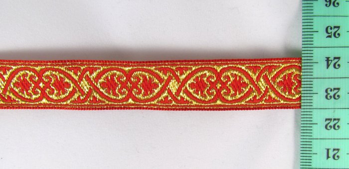 Галун АФИНЫ, красный с золотом, шир. 1,7 см, ФР