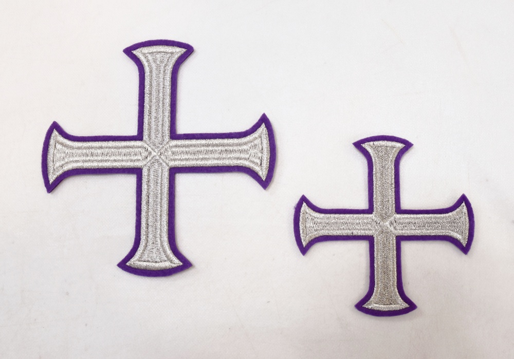 Набор крестов, иерейский, БУЛАТ, фиолетовый с серебром, 14 шт