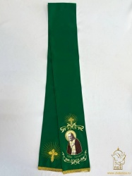 Закладка для служебных книг, с иконой Святого Преподобного Серафима Саровского, вышитая, зеленая + золото, шир. 15-16 см. + золото, 14,5 см Закладка для служебных книг, с иконой Святого Преподобного Серафима Саровского, вышитая, зеленая + золото, шир. 15-16 см. + золото, 14,5 см