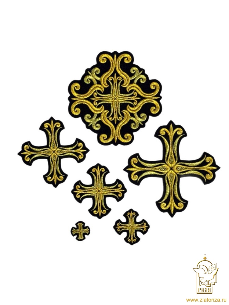 Набор крестов, иерейский, СОФИЯ, черный с золотом, 14 шт