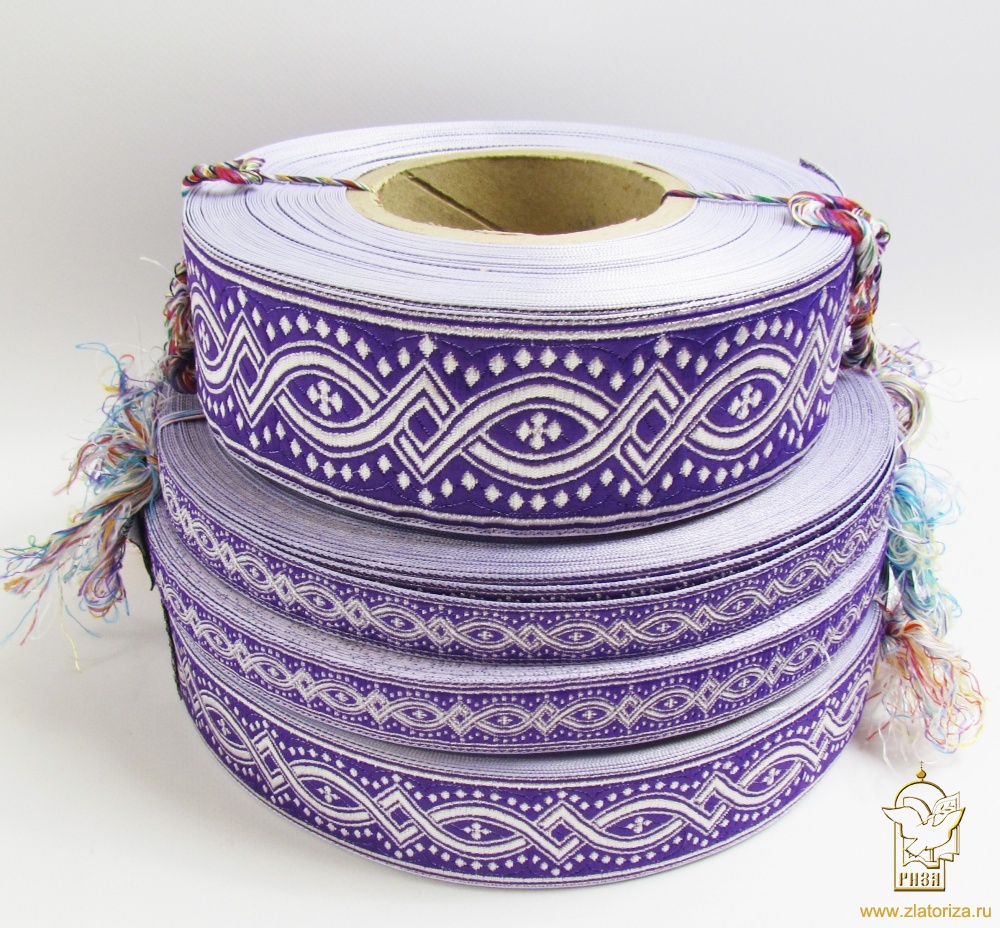 Галун КОСТРОМА, фиолетовый с серебром, шир. 1,8 см, РА