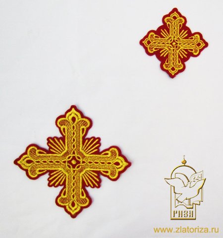 Набор крестов, иерейский, ПРАЗДНИЧНЫЙ красный с золотом, 14 шт, арт. 22281