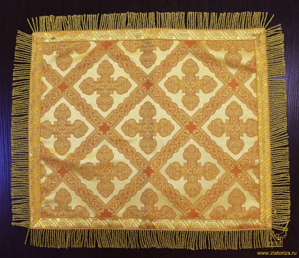 Пелена желтая с золотом, парча, 40 см х 47 см