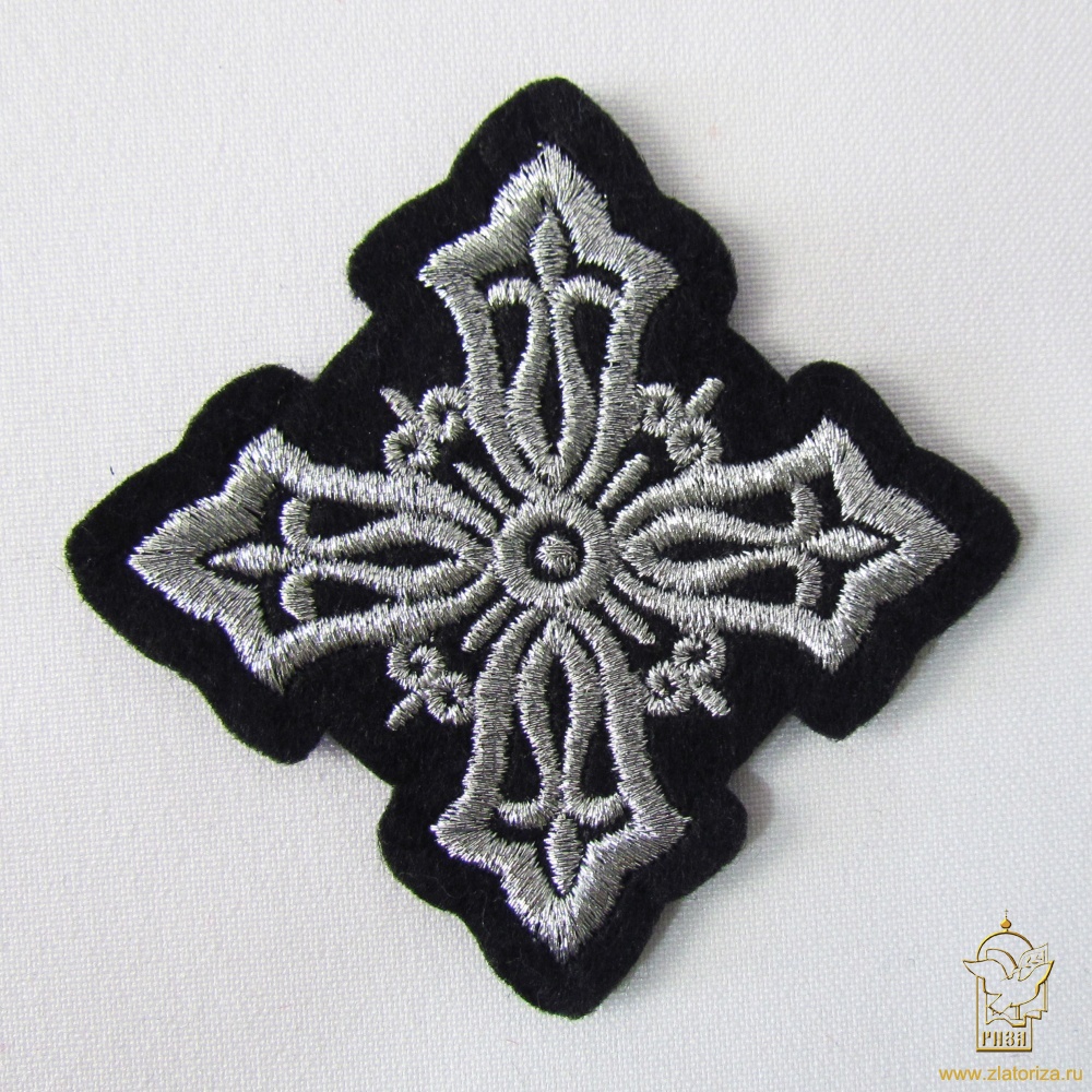 Крест 4 ВИЗАНТИЯ черный с серебром, 8-9 см