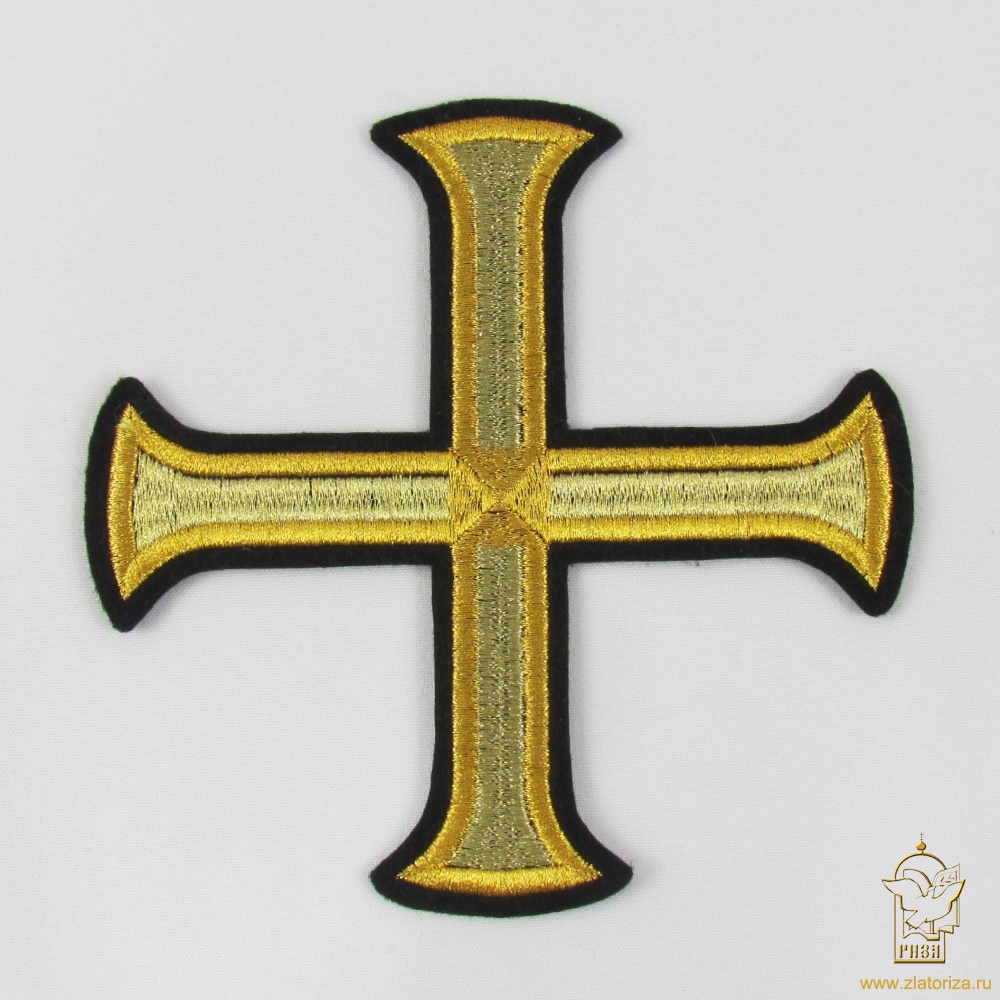 Крест 1 БУЛАТ черный с золотом, 14,5 -16 см