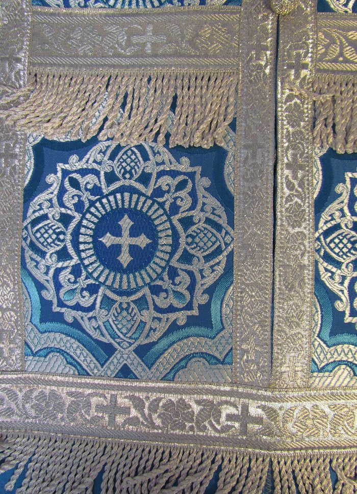 Епитрахиль + поручи, голубой с серебром, шелк