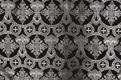 Шелк КОРОНА/ЛАВРА, черный с серебром, шир. 160 см