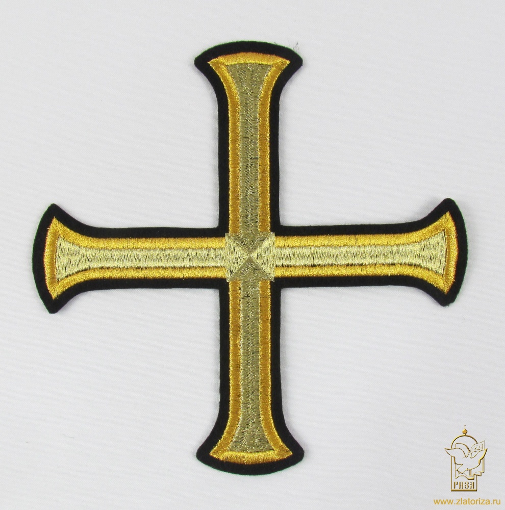 Крест Престол/Жертвенник БУЛАТ, черный с золот, 17,5 см ВИО